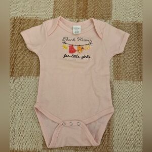 NWOT Custom Monogrammed “Thank Heaven for Little Girls”pink onesie size3-6months
